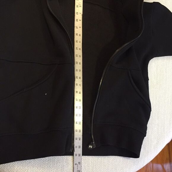 Black Fleece Lined Full Zip Hoodie Jacket Pit to Pit 26 1/2” WARM USED - Picture 11 of 13